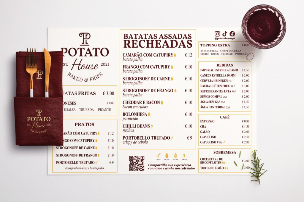 Mockup de Cardápio A3 Impresso para o cliente